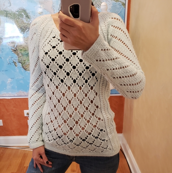 Max Studio Seafoam Green Crochet Sweater - Picture 10 of 10